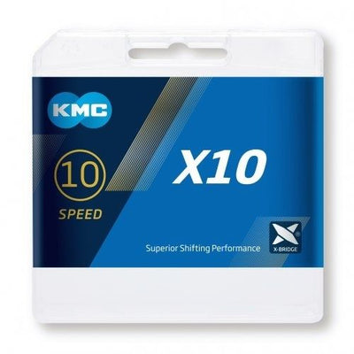 KMC X10 10 Speed Chain 114 Link - Silver/Black