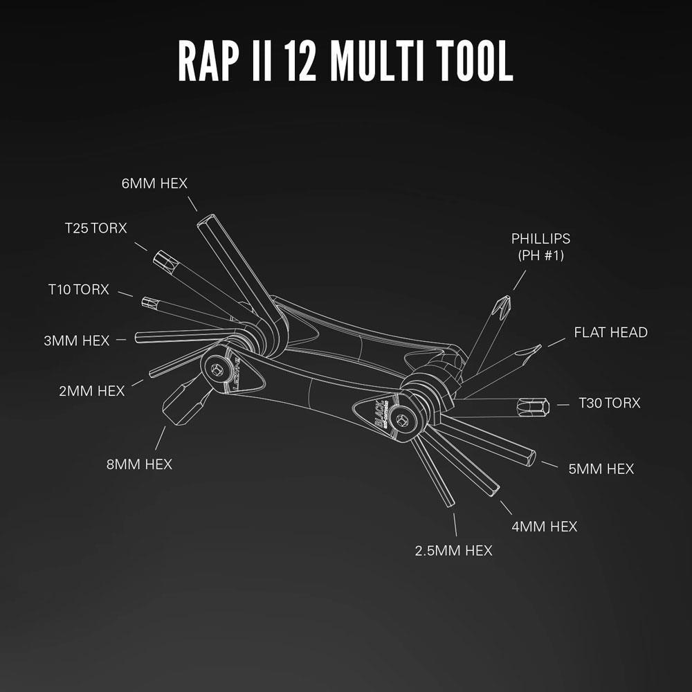 Lezyne Rap II (12) Compact Multi Tool - Sprocket & Gear