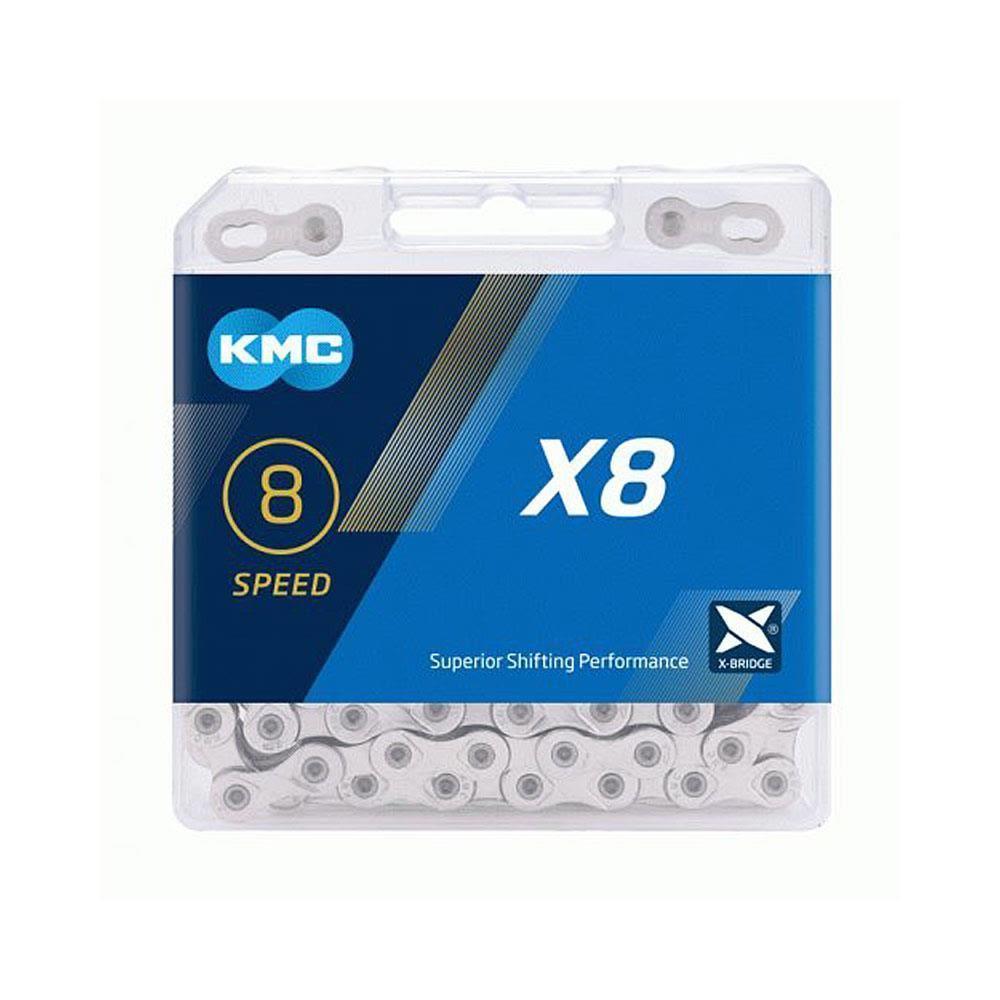 KMC X8 8-Speed MTB Road Bike Chain 114 Link Silver