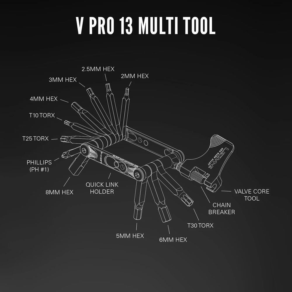 Lezyne V Pro 13 Compact Multi Tool - Sprocket & Gear