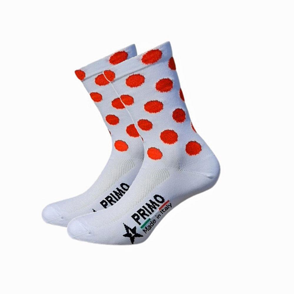 Primo Polka Dot Cycling Socks  Red/White