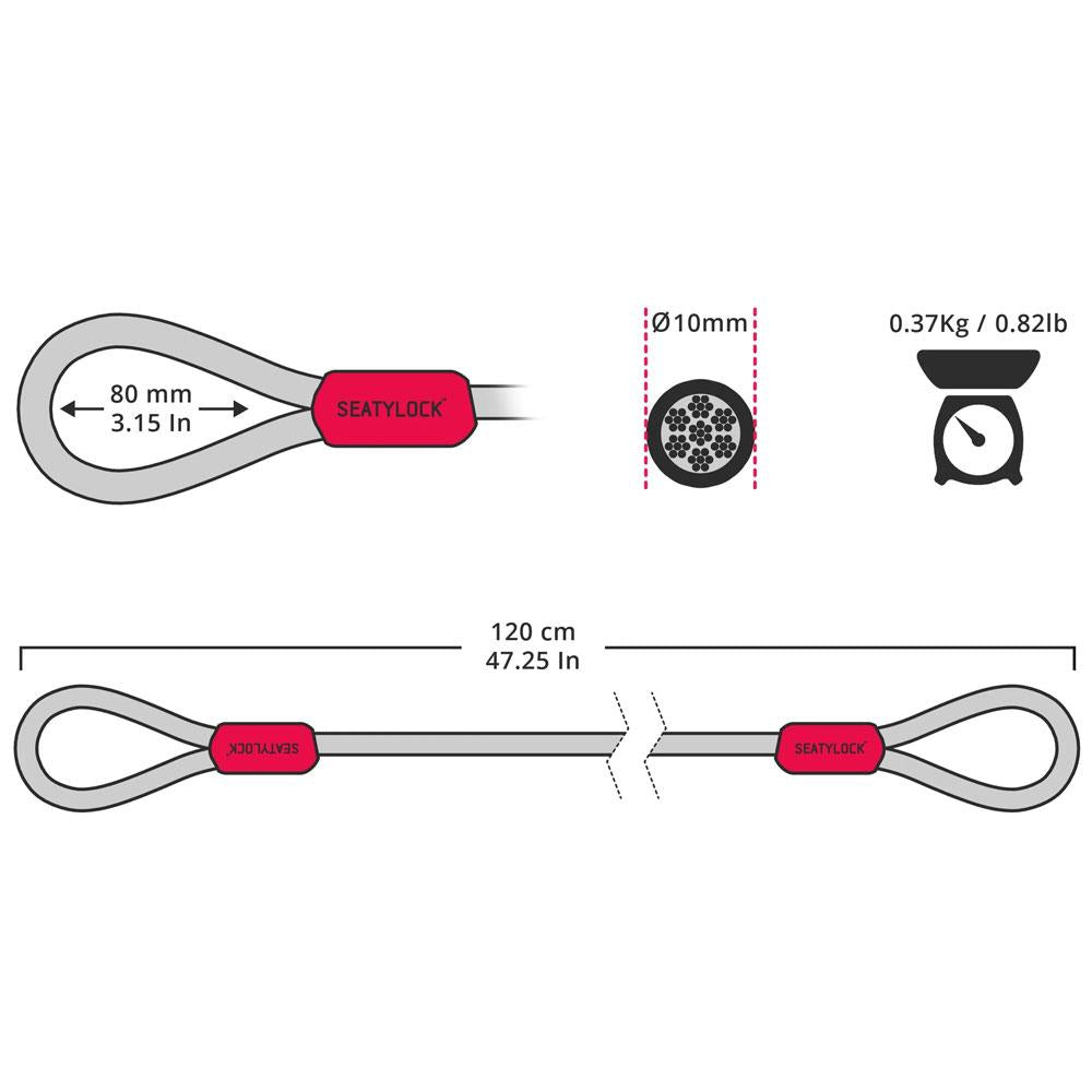 Seatylock Extension Cable Loop 120cm
