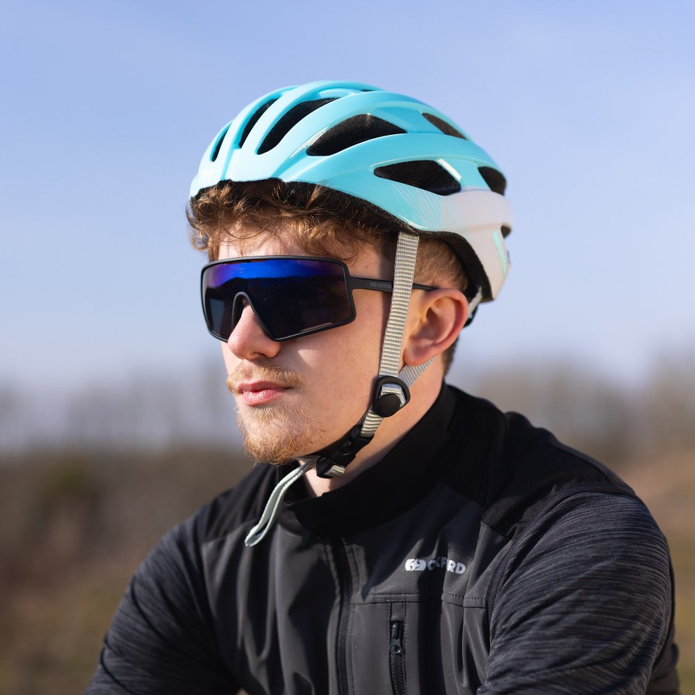 Oxford Cycling Sunglasses Sentiero Black Frame Blue Lens