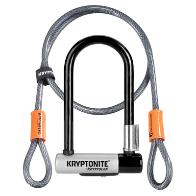 Kryptonite Kryptolok Mini U-Lock + 4 Foot Flex + Flexframe Bracket