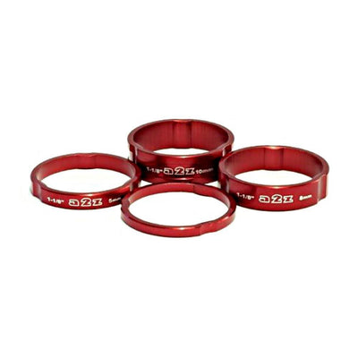 A2Z Anodised 1-1.8" Bicycle Headset Spacers 3/5/8/10mm - Red - Sprocket & Gear