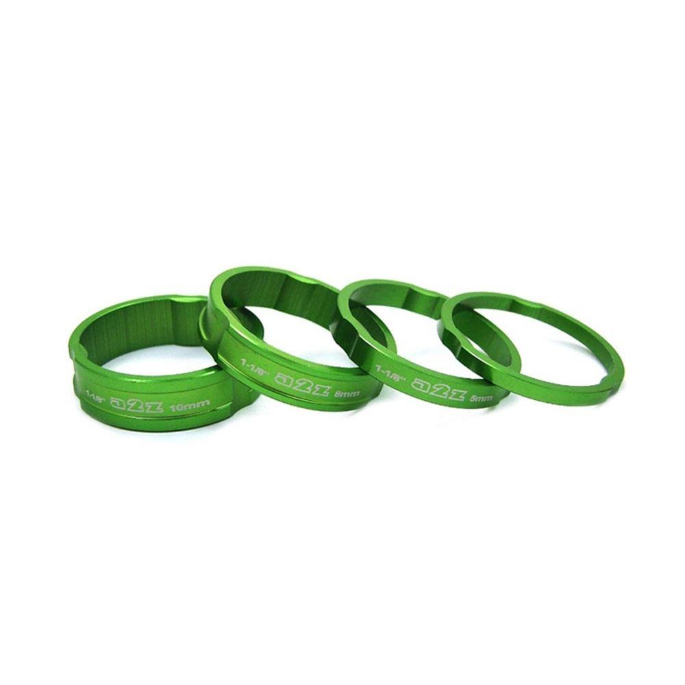 A2Z Anodised 1-1.8" Bicycle Headset Spacers 3/5/8/10mm - Green - Sprocket & Gear