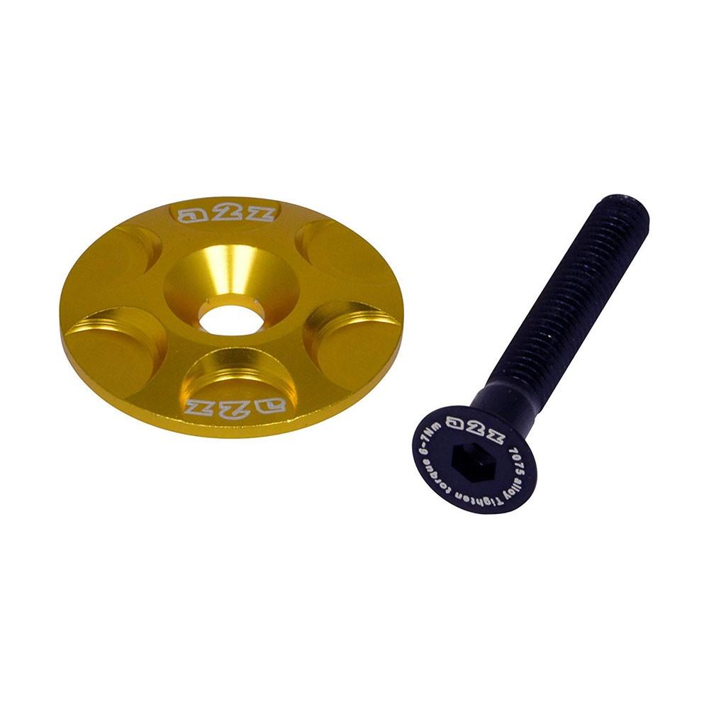 A2Z Anodised Alloy Bicycle Stem Headset Top Cap S-Cap-6 - Gold - Sprocket & Gear