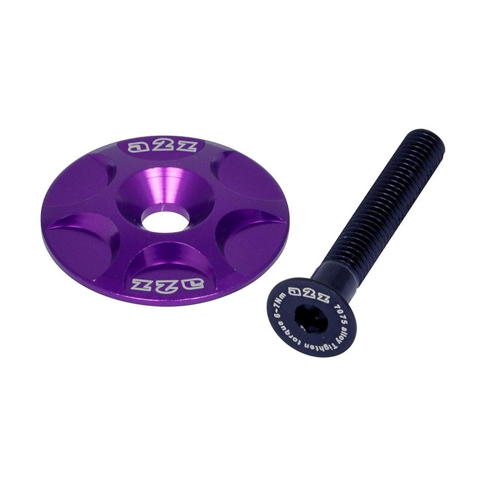 A2Z Anodised Alloy Bicycle Stem Headset Top Cap S-Cap-10 - Purple - Sprocket & Gear