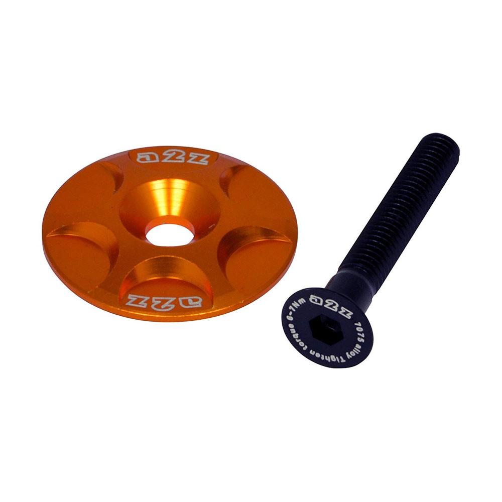 A2Z Anodised Alloy Bicycle Stem Headset Top Cap S-Cap-5 - Orange - Sprocket & Gear