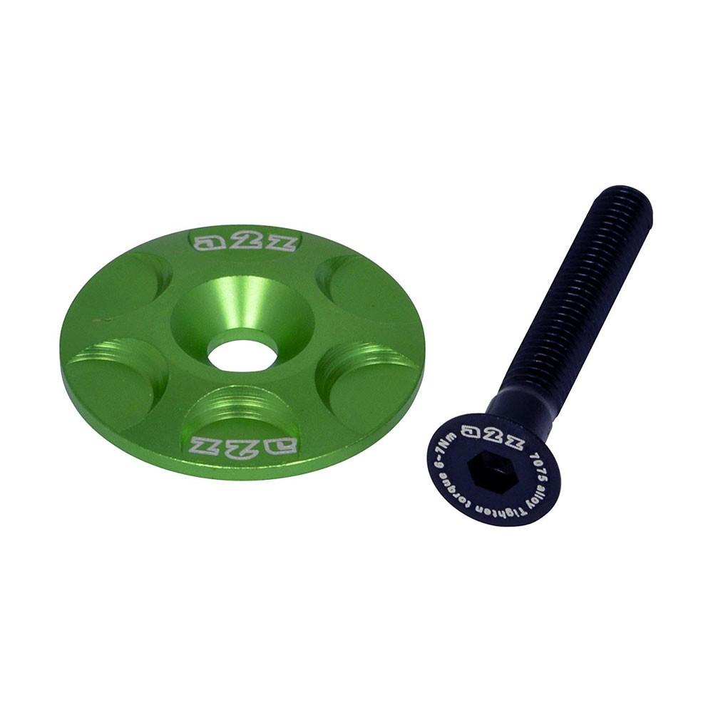 A2Z Anodised Alloy Bicycle Stem Headset Top Cap S-Cap-11 - Green - Sprocket & Gear