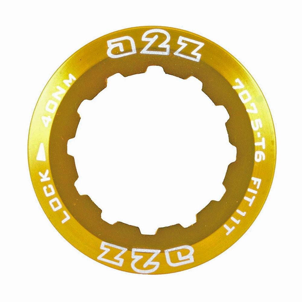 A2Z Anodised Alloy Cassette Lock Ring Shimano SRAM 11t - Gold - Sprocket & Gear