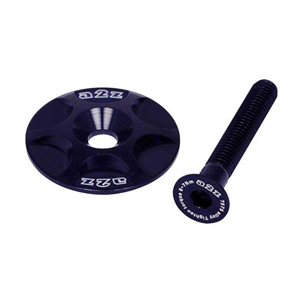 A2Z Anodised Alloy Bicycle Stem Headset Top Cap S-Cap-1 - Black - Sprocket & Gear