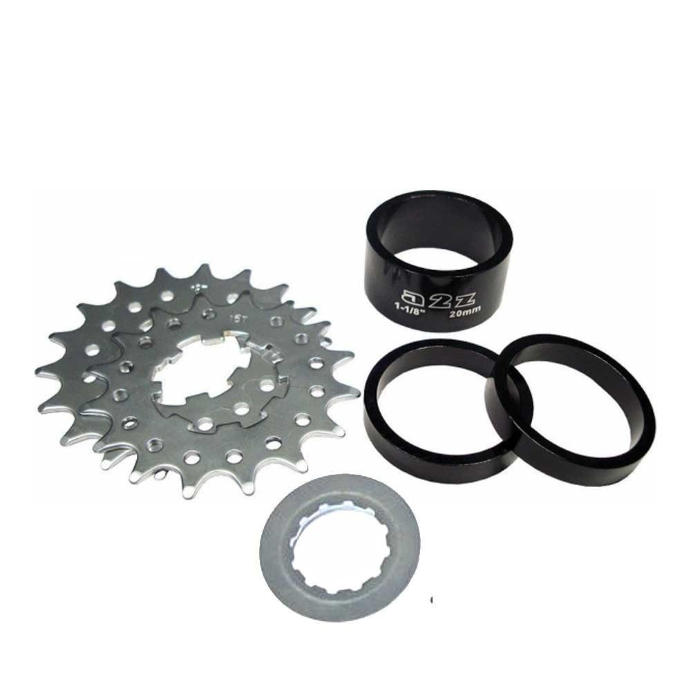 A2Z Single Speed Conversion Kit Fits Shimano 8/9 Speed 16 + 18 Tooth - Sprocket & Gear