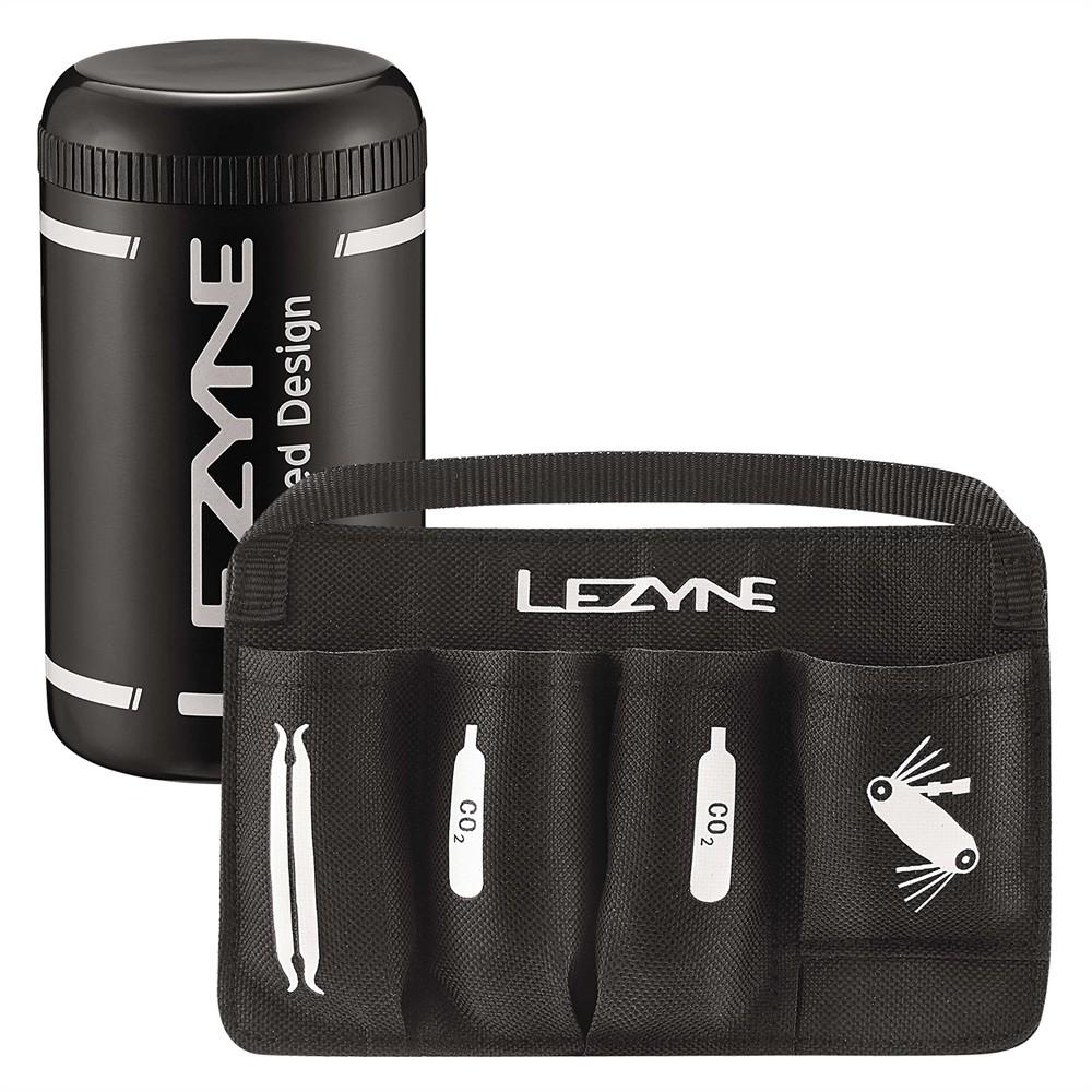 Lezyne Flow Caddy Bottle Cage Storage Including Organiser - Black - Sprocket & Gear