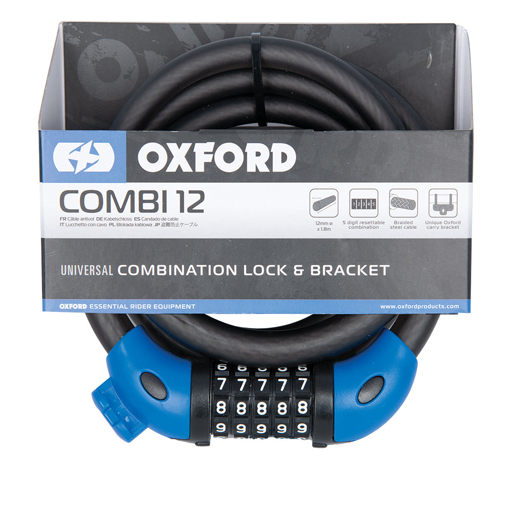 Oxford Combi 12 (Smoke) 12mm x 1800mm Bike Lock