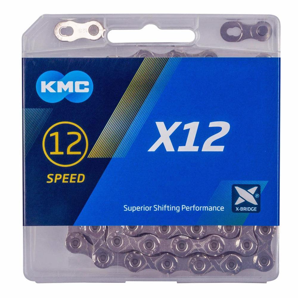 KMC X12 12 Speed Chain - 126 Link Nickel - Sprocket & Gear