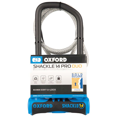 Oxford Shackle 14 Pro Duo U-Lock 320mm x 177mm + cable Bike Lock
