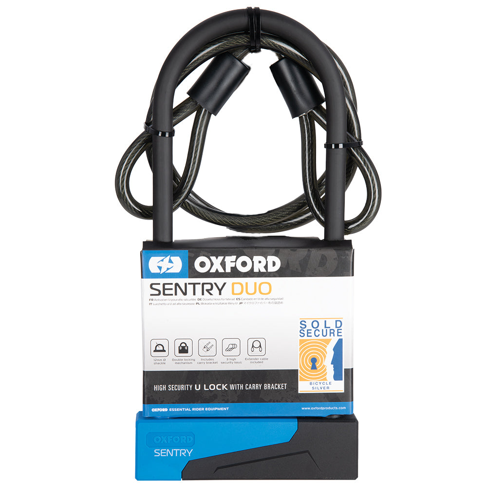 Oxford Sentry Duo U-Lock 320mm x 110mm + cable Bike Lock