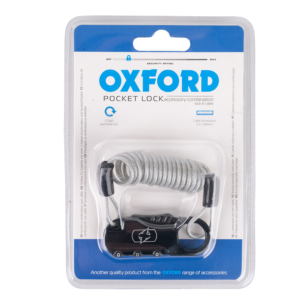 Oxford Pocket Lock 2.2 x 900mm Bike Lock