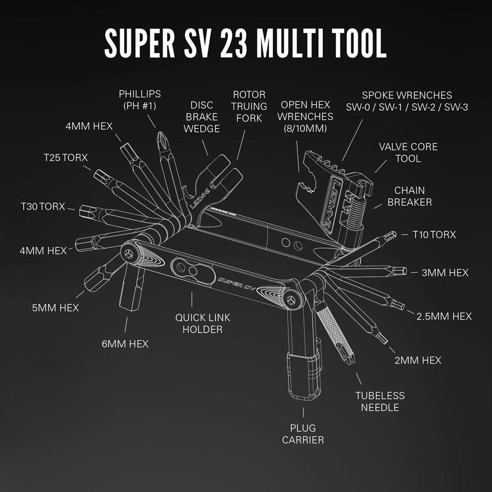 Lezyne Super SV23 Compact Multi Tool - Sprocket &amp; Gear