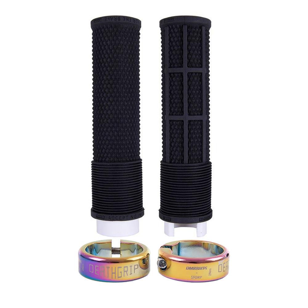 Deathgrip Black MTB Grip Refill + Colour Collar Bundle