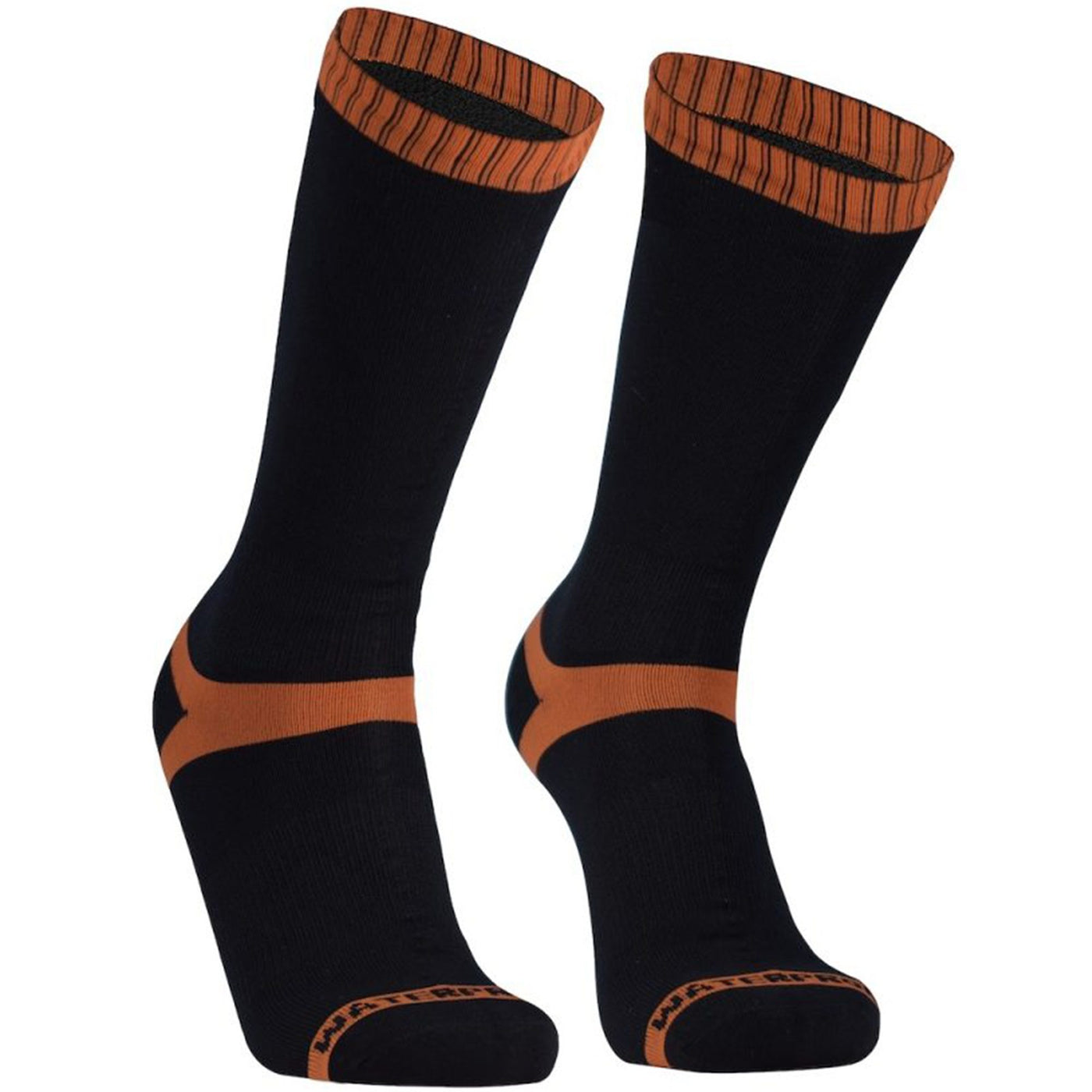 Dexshell Waterproof Hytherm Pro Socks Black Tangelo stripe