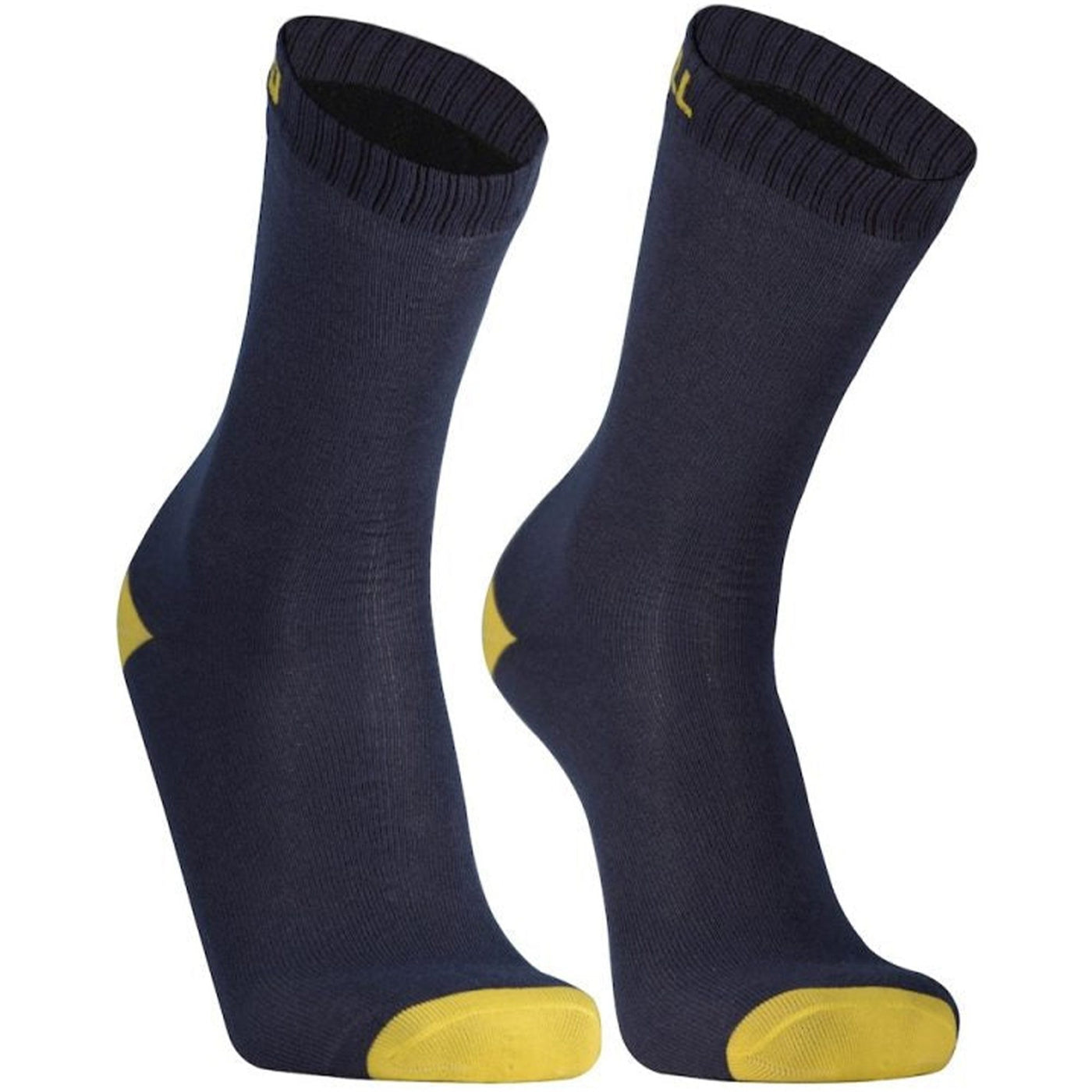 Dexshell Waterproof Ultra Thin Crew Socks Navy Lime Yellow