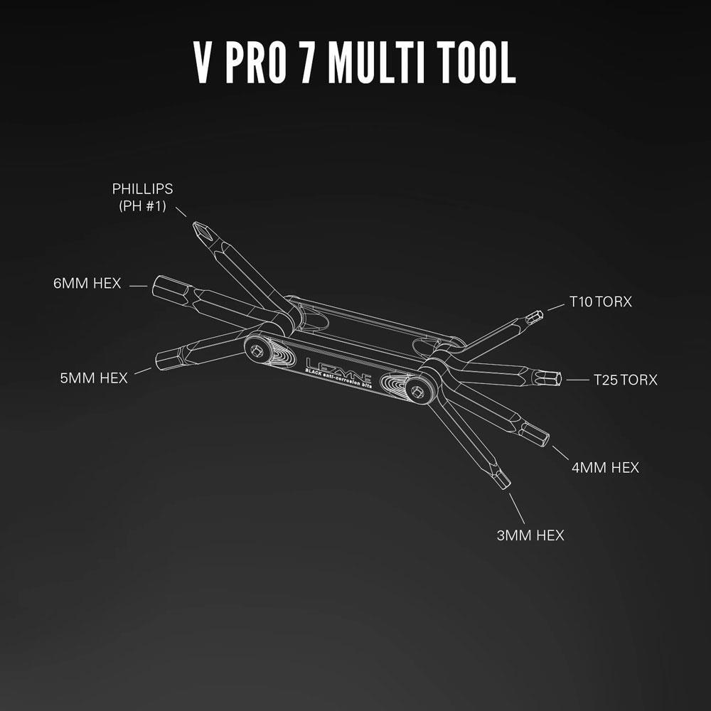 Lezyne V Pro 7 Compact Multi Tool - Sprocket & Gear